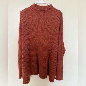 LOFT Warm Rust Cowl Neck Sweater